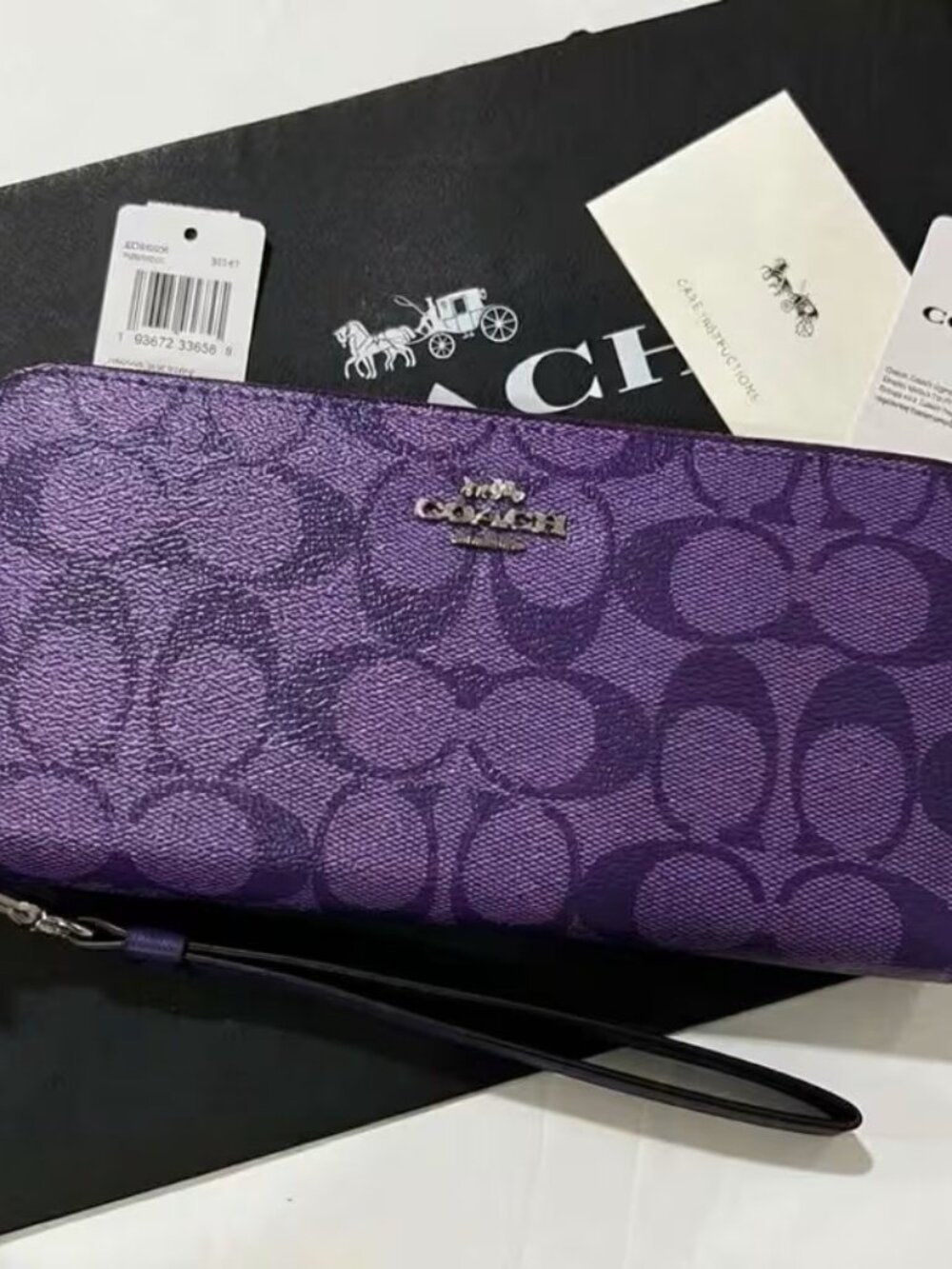 Coach Purple C4452 Long Round Zip Wallet
